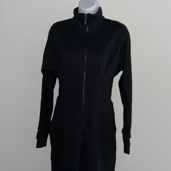 New Nonchalant Label black corset waist zip mockneck sweatsuit jaden jumpsuit s - Picture 1 of 10